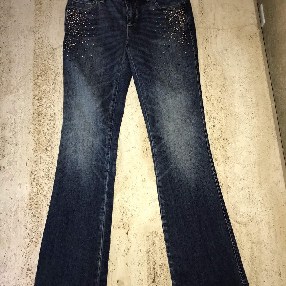 White House Black Market Blue Embellished Jeans - Picture 15 of 16